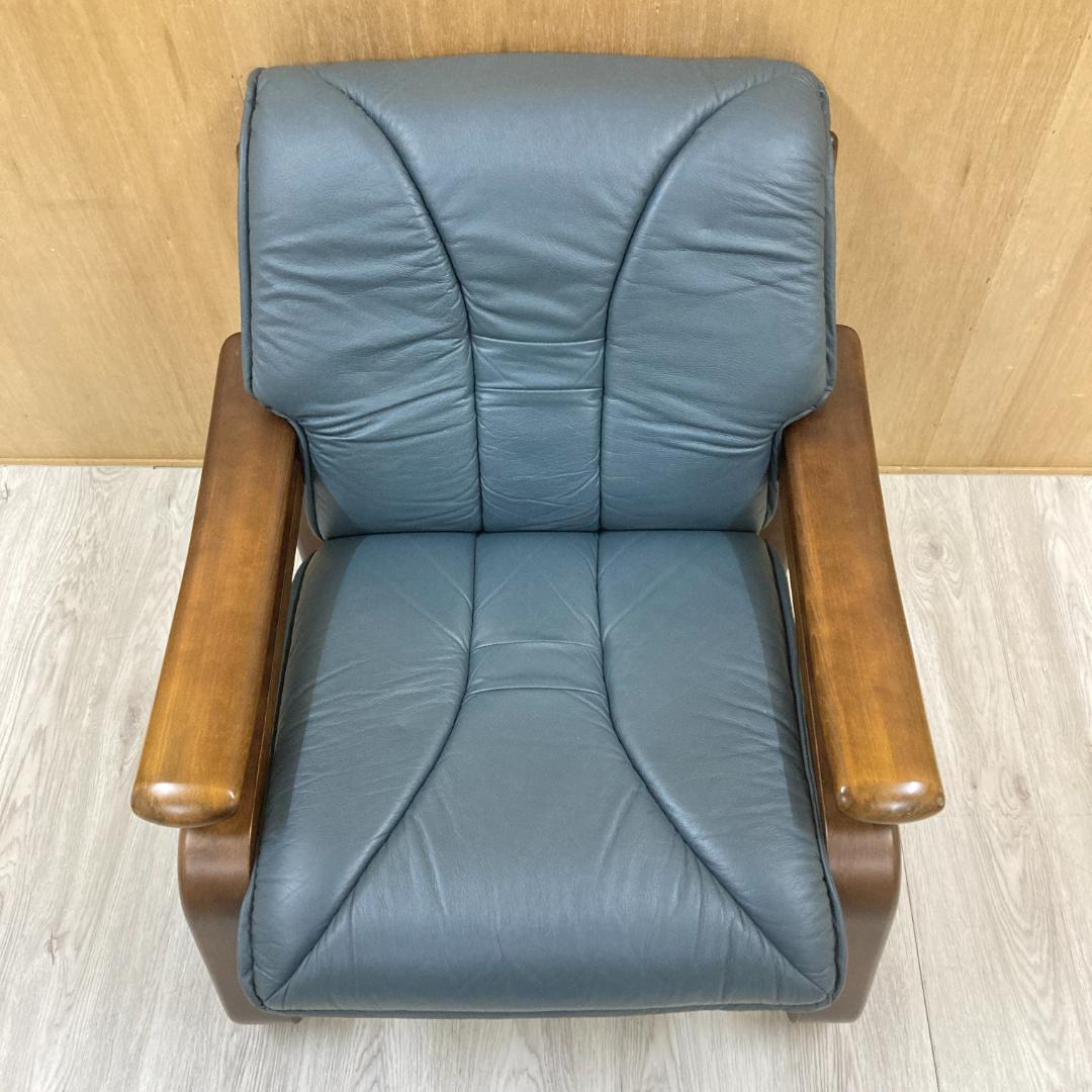 冨士ファニチアFUJI FURNITURE 　本革　1人掛けソファ 1PソファA