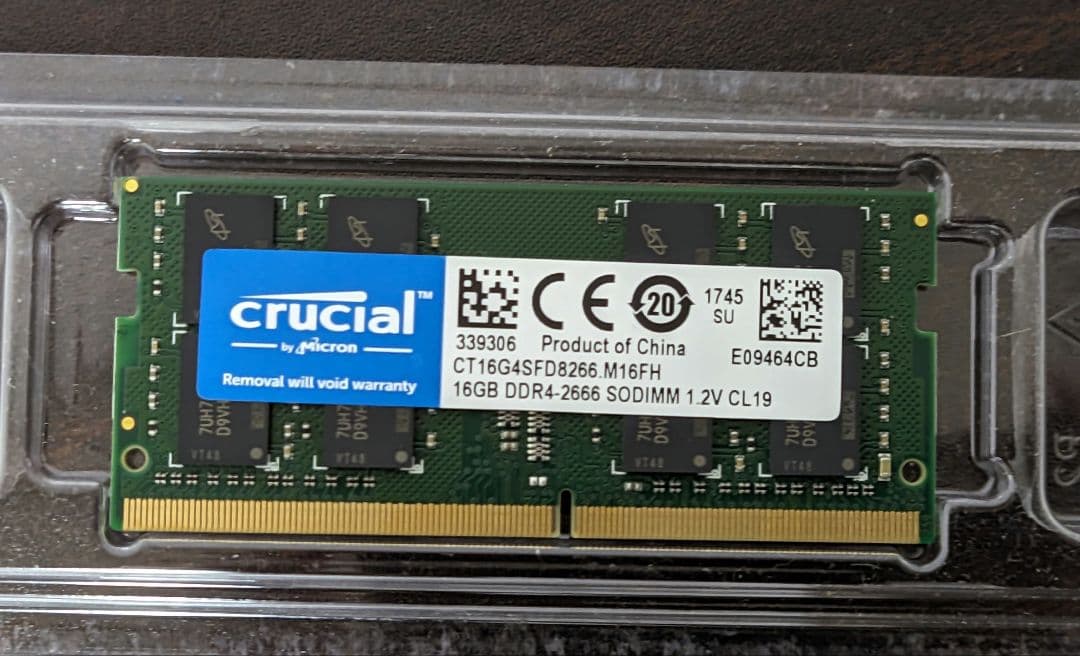 Crucial 16GB DDR4-2666 SO-DIMM ノートPCメモリー