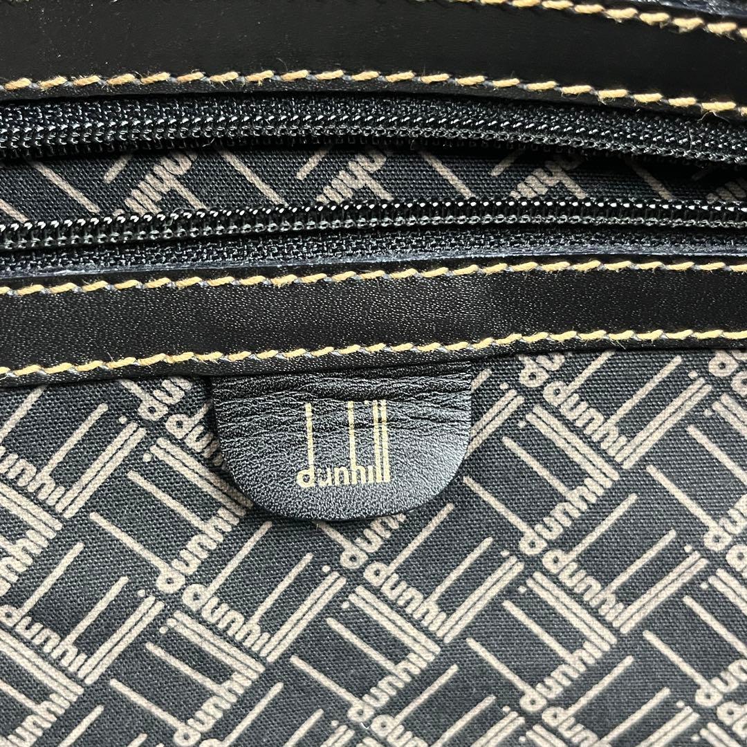 良品 dunhill 大容量 ボストンバッグ ゴールド金具 ブラック レザー