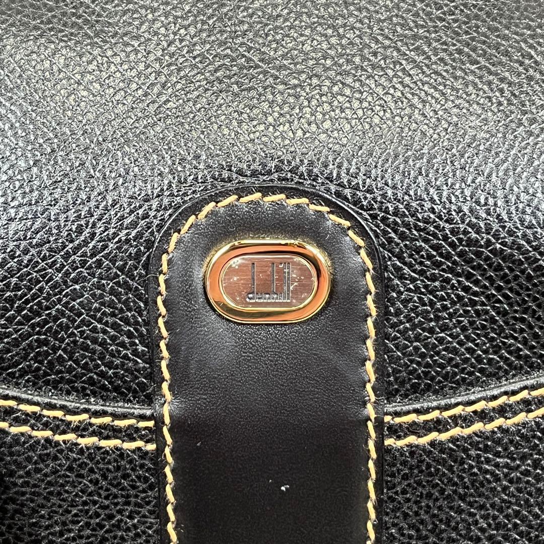 良品 dunhill 大容量 ボストンバッグ ゴールド金具 ブラック レザー