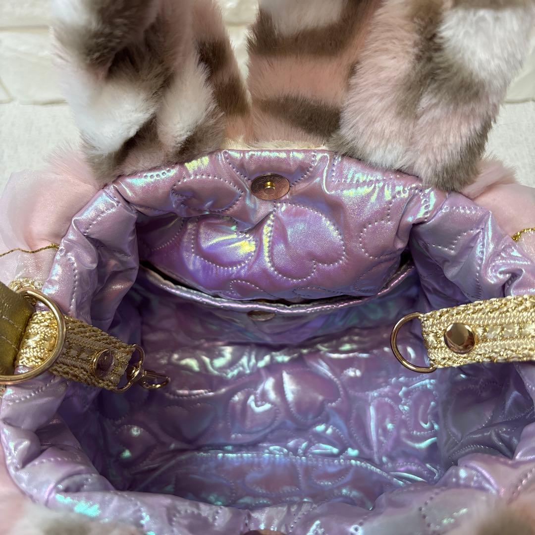 あ*こ様 コヤンイサムチョン　ハンドメイド　ファーフリルバッグ　ピンクヒョウ柄う