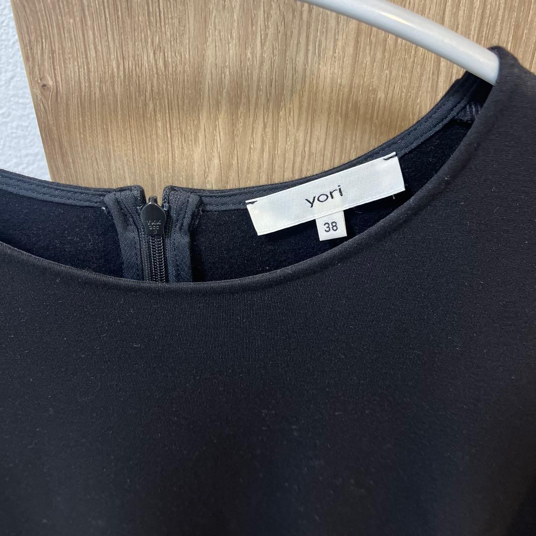 yori ぬくぬくティアードフリルブラウス 38 ブラック