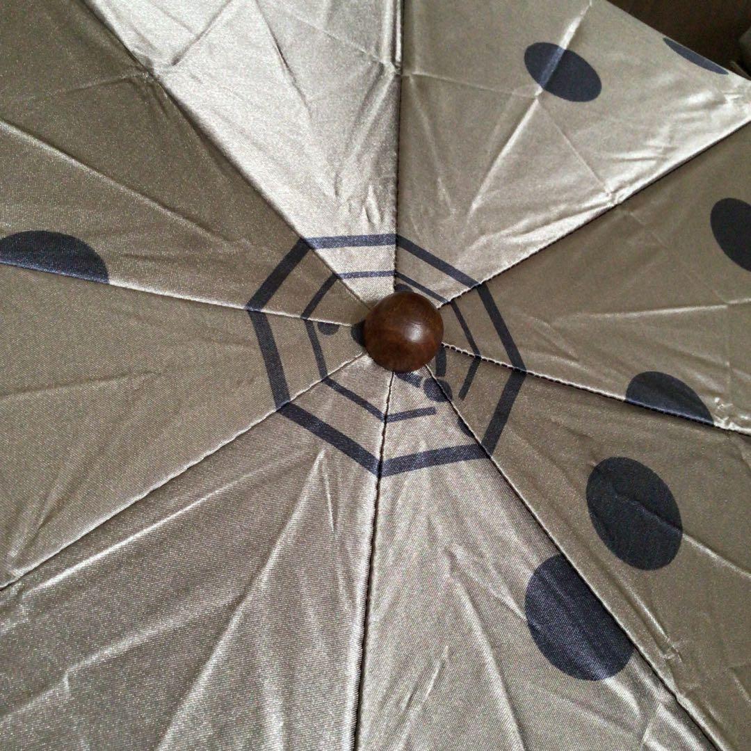 ディオール トロッター ドット柄 ケース付　折りたたみ傘 ベージュ ネイビー