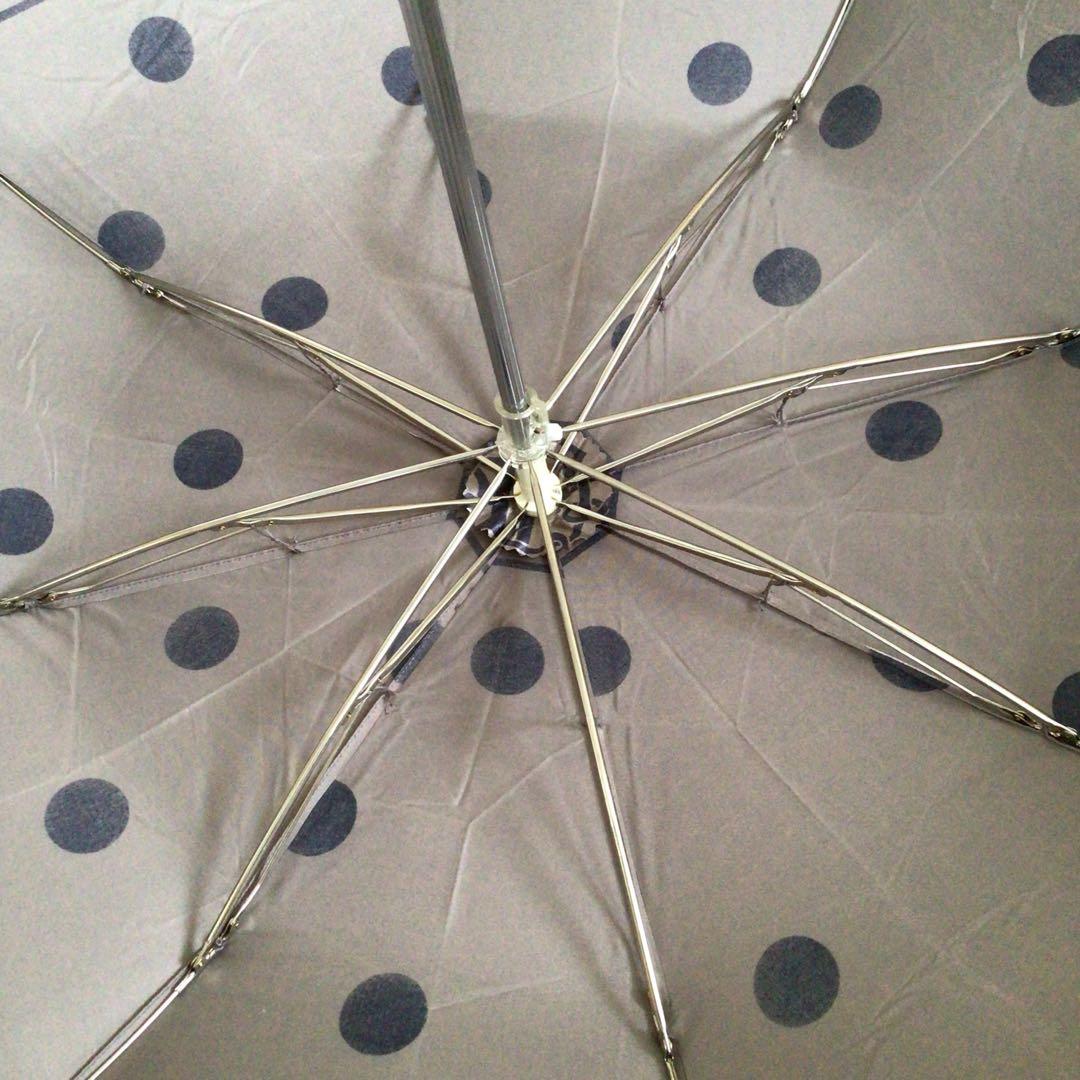 ディオール トロッター ドット柄 ケース付　折りたたみ傘 ベージュ ネイビー