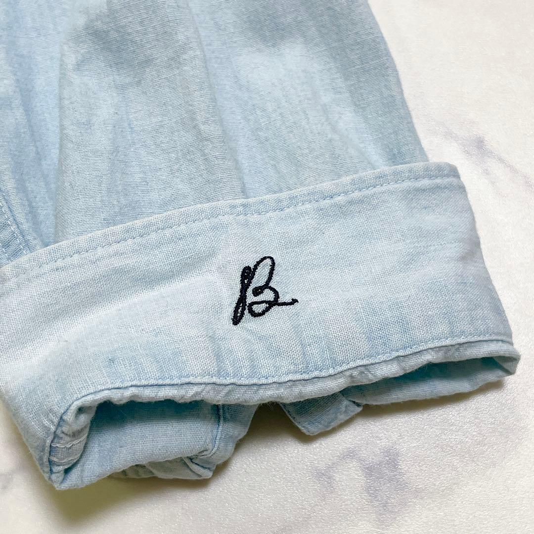 希少✨マディソンブルー パールボタンシャツ Bロゴ刺繍＆ロゴボタン 01