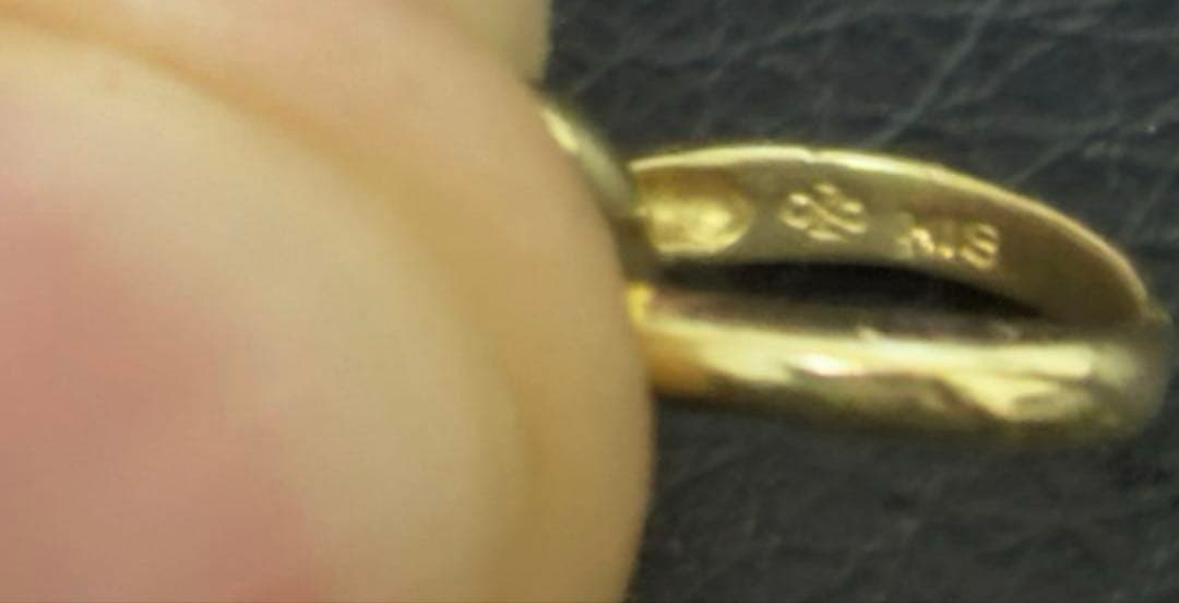 【鑑定済】K18 2連ベビーリング　天然石ルビー