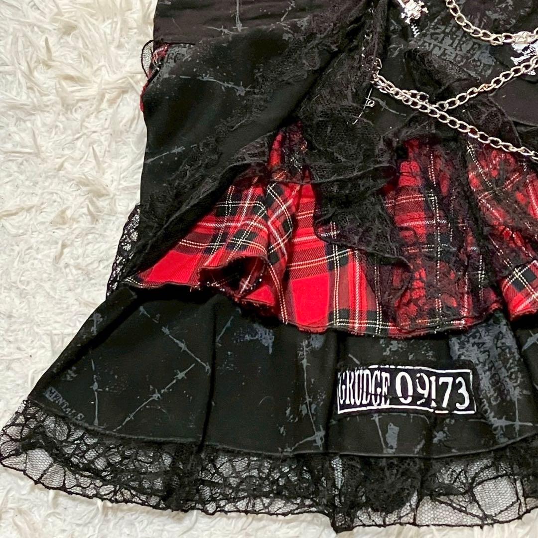 マッドパンクス マッドガールレース異素材切替え ゴシック ミニスカート　ゴスロリ