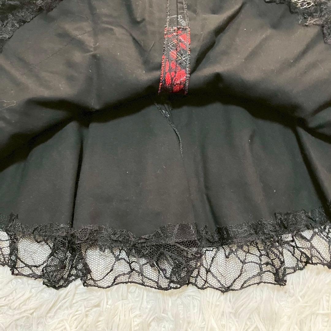 マッドパンクス マッドガールレース異素材切替え ゴシック ミニスカート　ゴスロリ