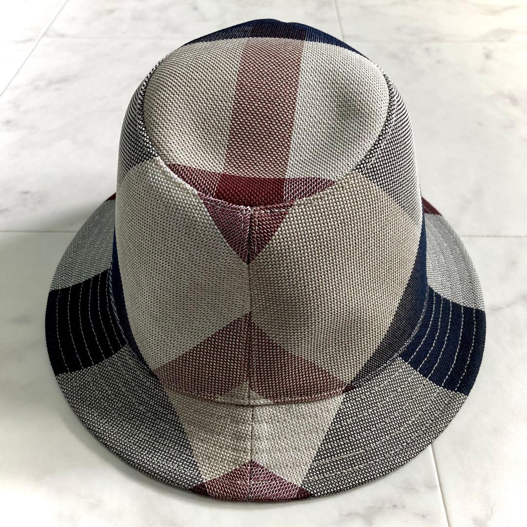 極美品 ブラックレーベルクレストブリッジ クレストブリッジチェックカラミハット
