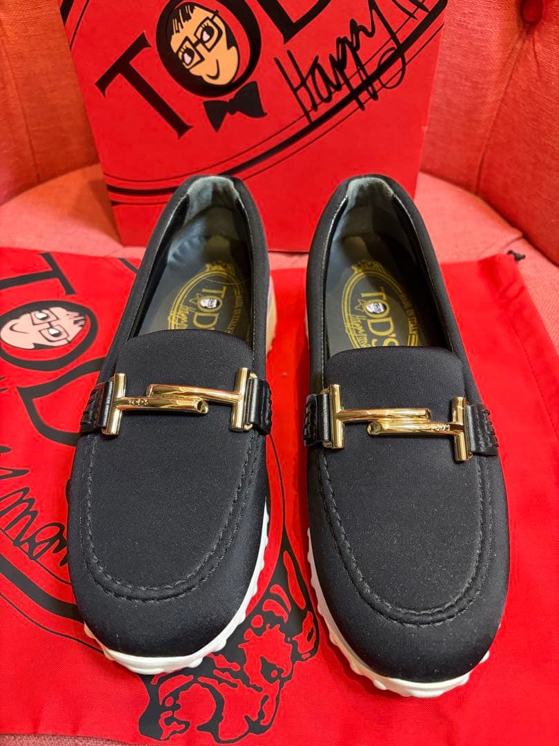 極美品　TOD'S ローファー　スニーカー　黒　ブラック　36
