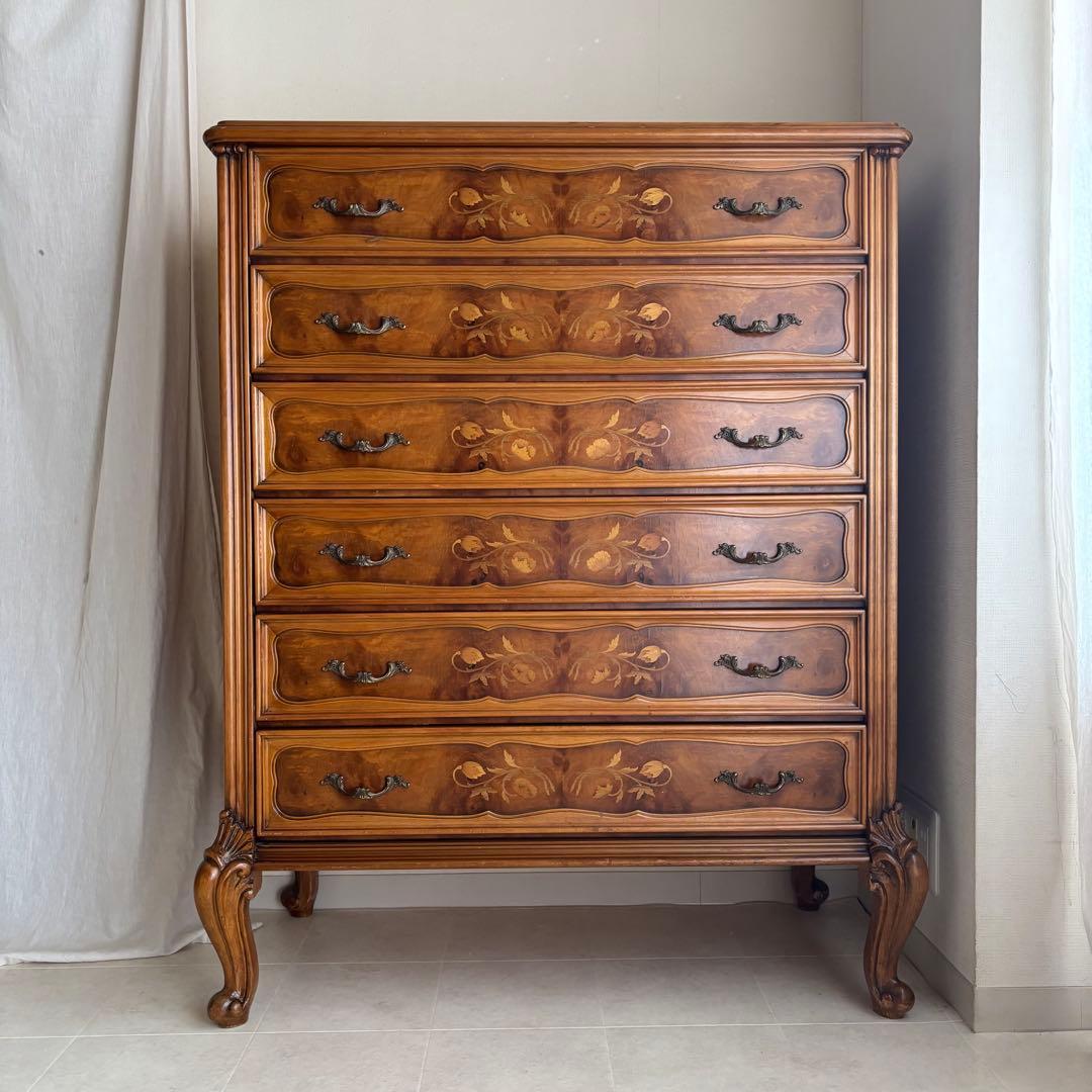 イタリア製　象嵌細工　チェスト　猫脚　アンティーク　ヨーロピアン　飾り棚　家具