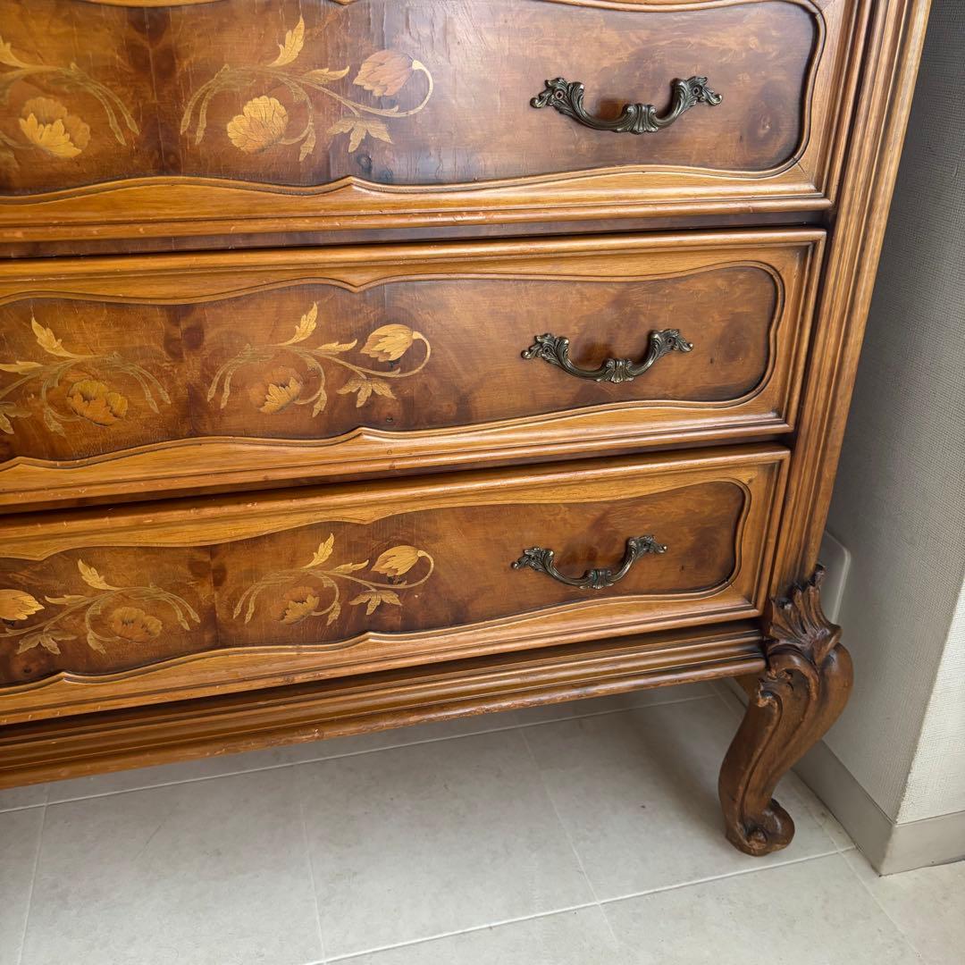 イタリア製　象嵌細工　チェスト　猫脚　アンティーク　ヨーロピアン　飾り棚　家具