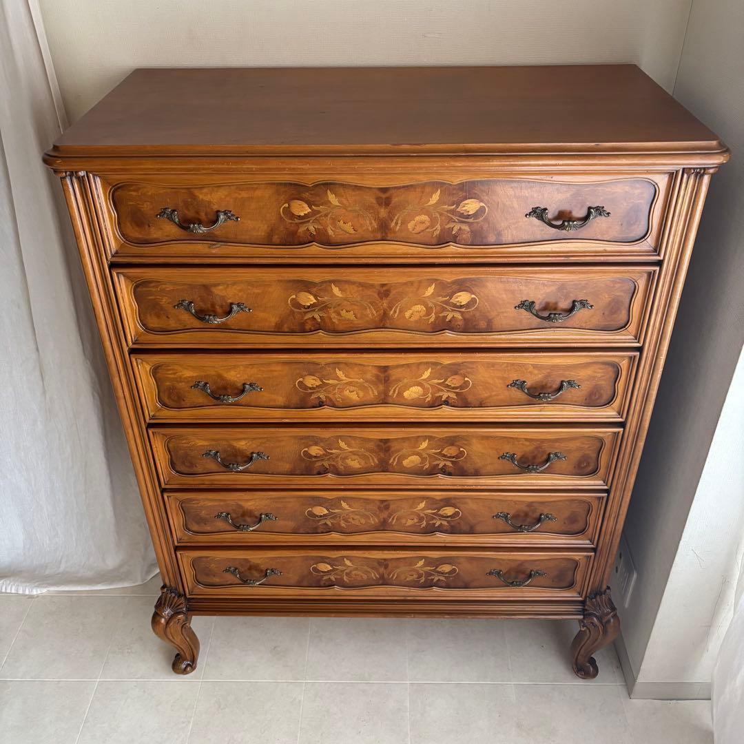 イタリア製　象嵌細工　チェスト　猫脚　アンティーク　ヨーロピアン　飾り棚　家具