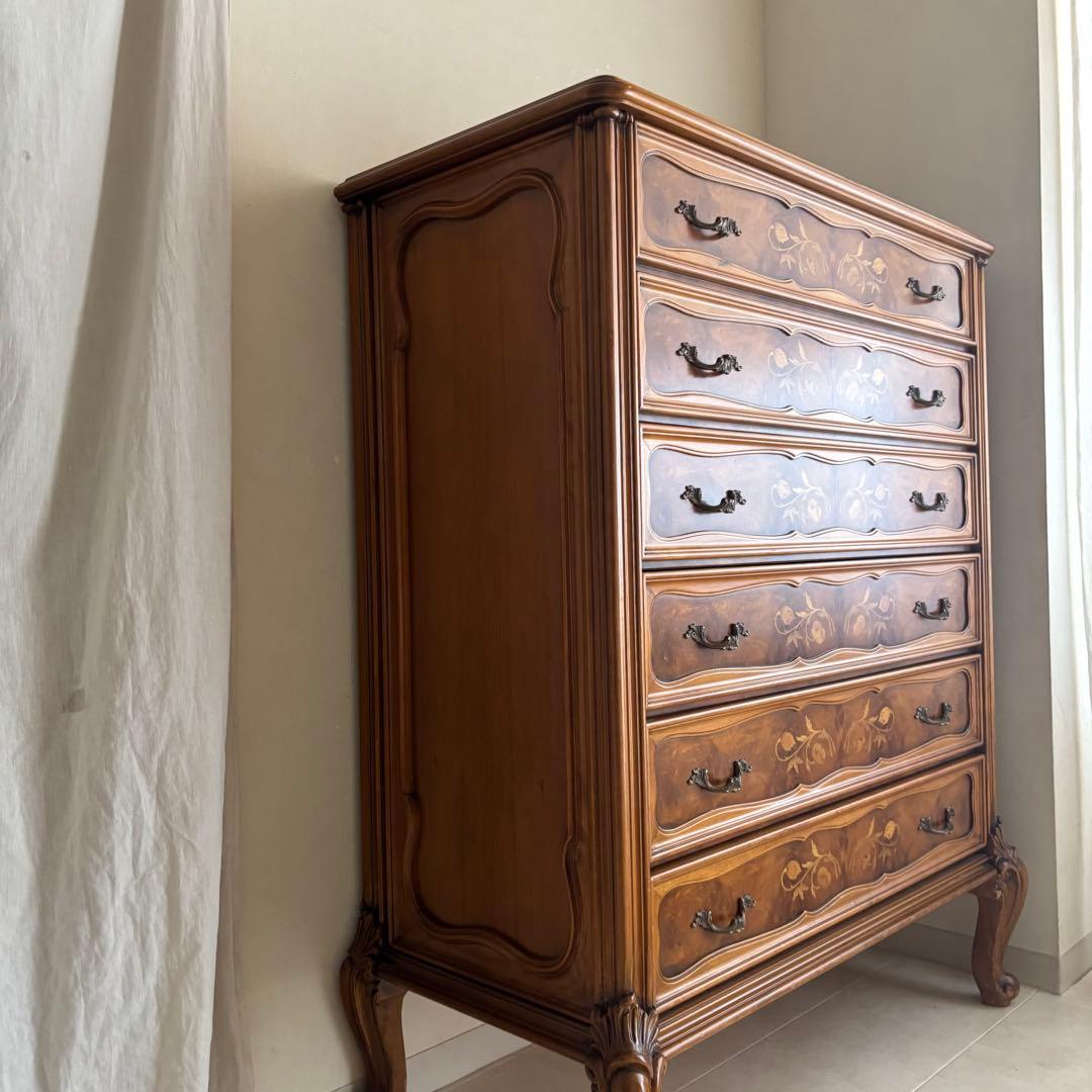イタリア製　象嵌細工　チェスト　猫脚　アンティーク　ヨーロピアン　飾り棚　家具