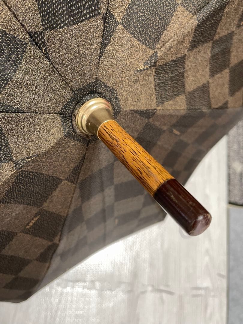 Fendi チェック柄長傘 ブラウン系