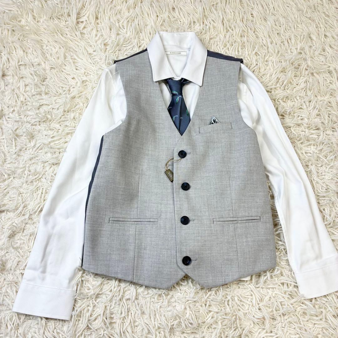 未使用 NEXT キッズフォーマルスーツ6点セット ブルー 130 入学式