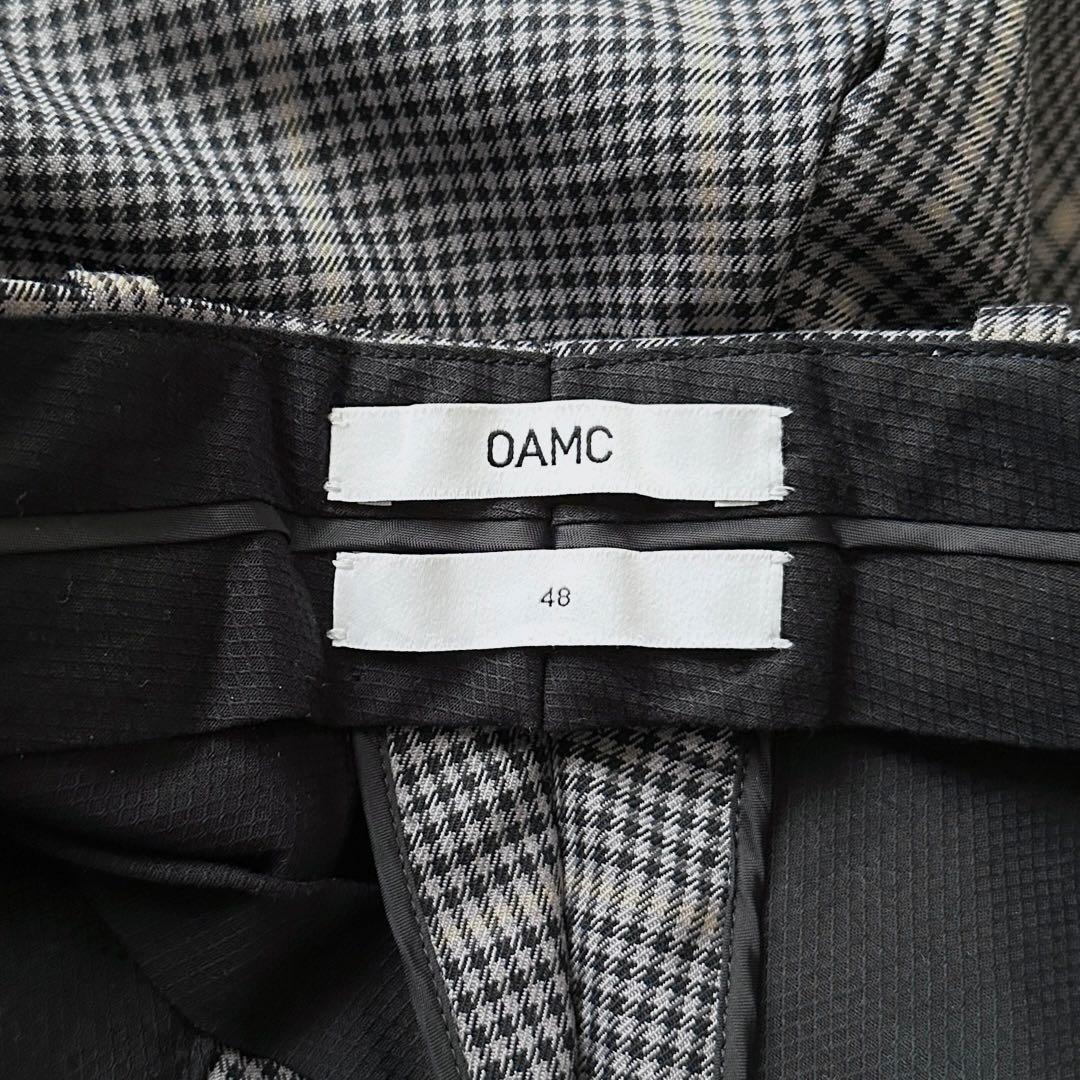 OAMC サイドスリット チェック スラックス サイズM 48 パンツ グレー