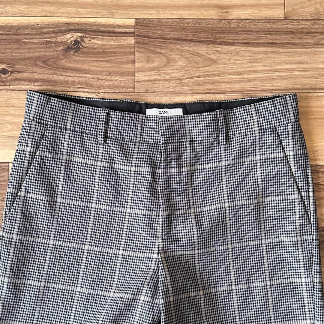 OAMC サイドスリット チェック スラックス サイズM 48 パンツ グレー