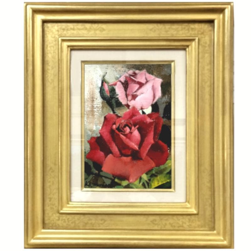 みっちゃん専用！☆ 森崎 幸 ☆「 薔 薇 」油絵　SM　独立美術会員