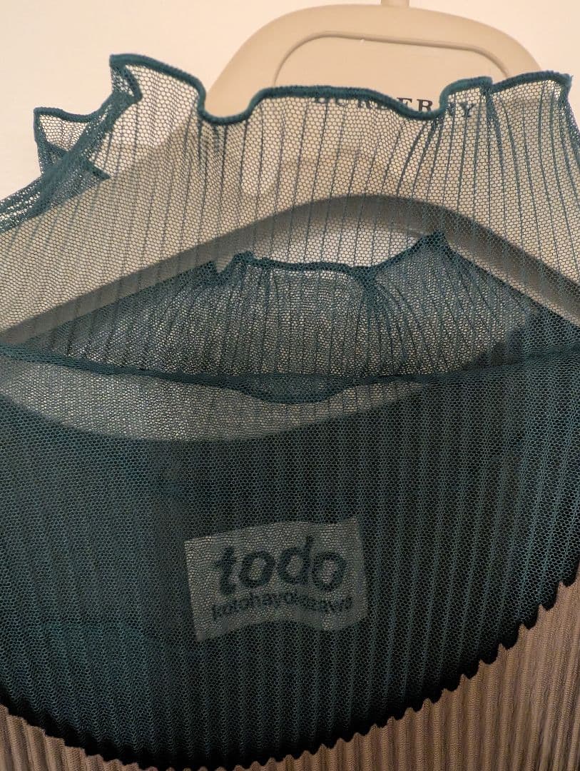 todo kotohayokozawa メッシュリブ長袖クロップドトップス