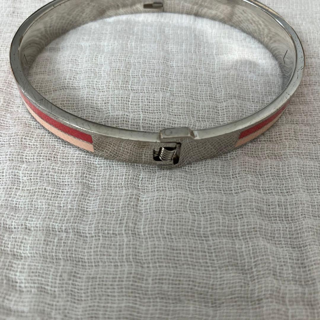 【美品】フェンディ バングル ブレスレット ズッカ シルバー バイカラー L