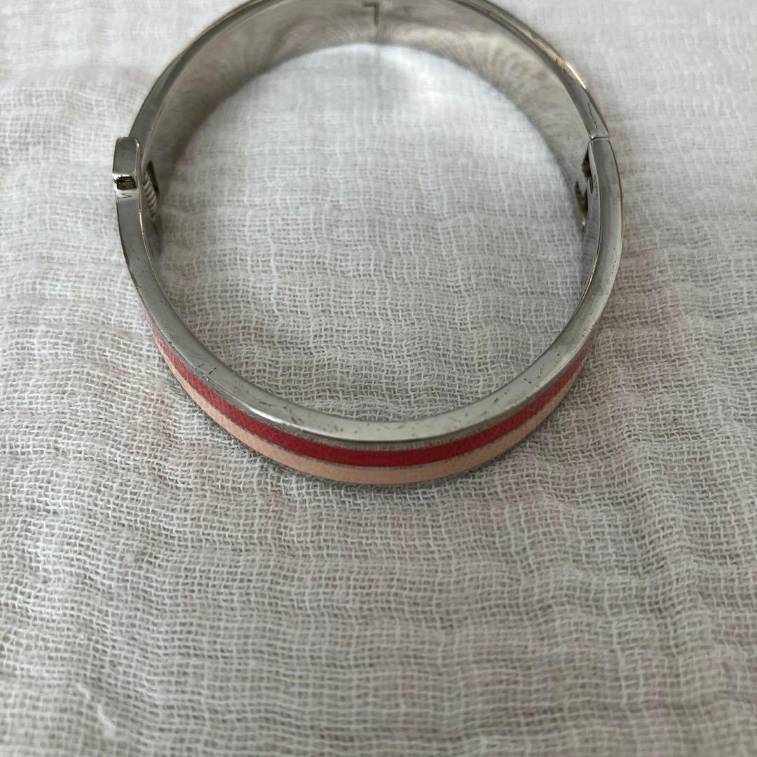 【美品】フェンディ バングル ブレスレット ズッカ シルバー バイカラー L