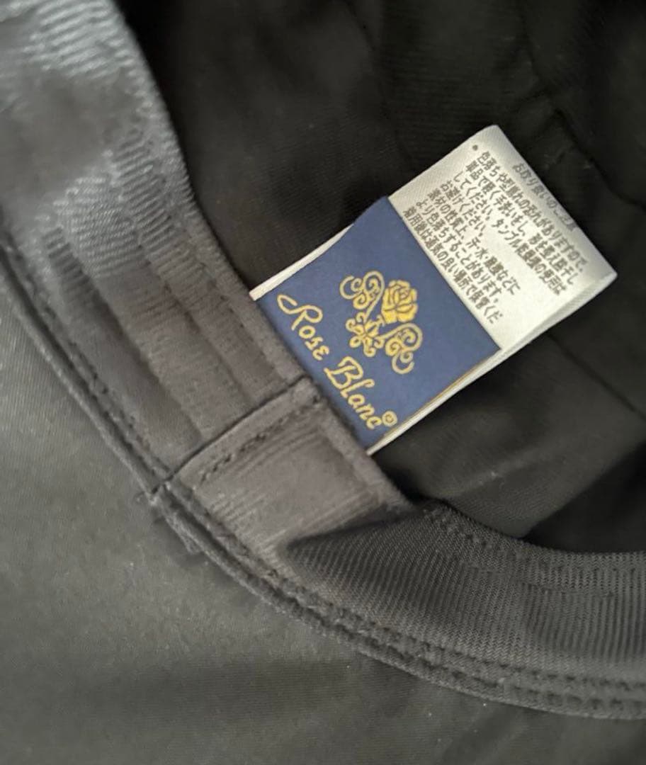 芦屋ロサブラン　プレーンハット つば13cm つば裏遮光　帽子　ブラック　m