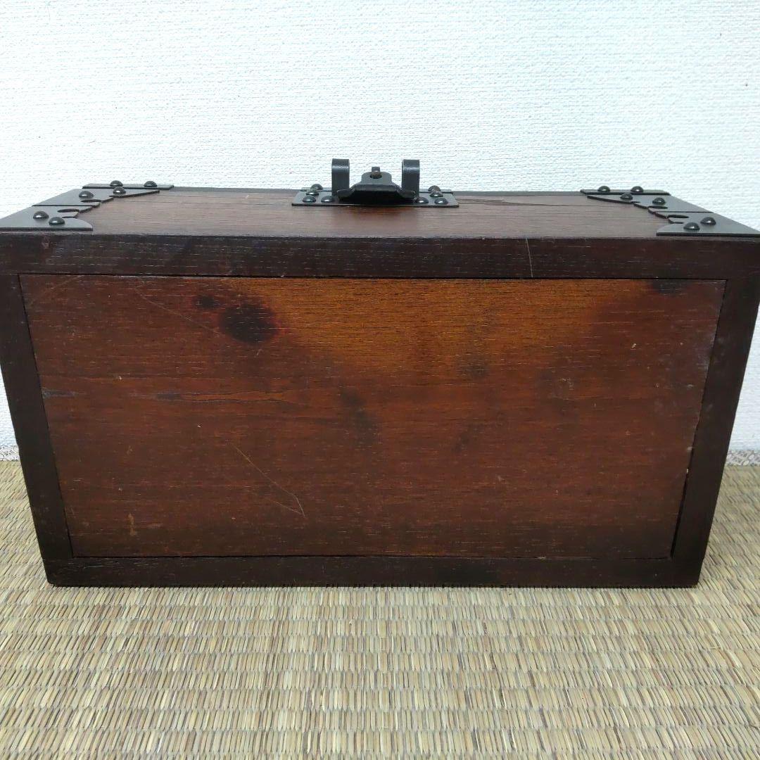 欅の千両箱 ☆銭箱☆ 金庫 　鍵付き 　鉄金具 小物入れ 　ビィンテージ