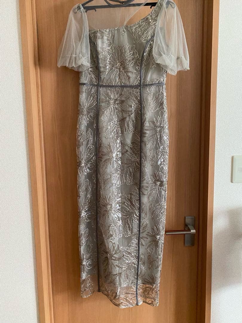 【極美品】Leja アシンメトリーシアーフラワーワンピースドレス