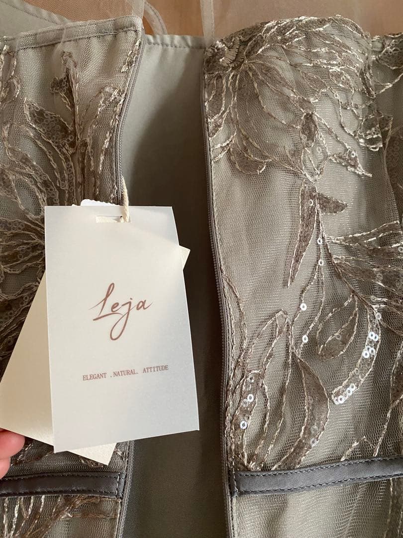 【極美品】Leja アシンメトリーシアーフラワーワンピースドレス