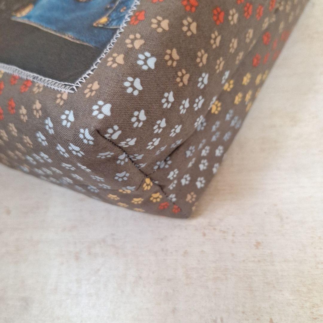 激レアパグパネル生地　ハンドメイド　布バスケット　ミニバック　まちなしバッグ