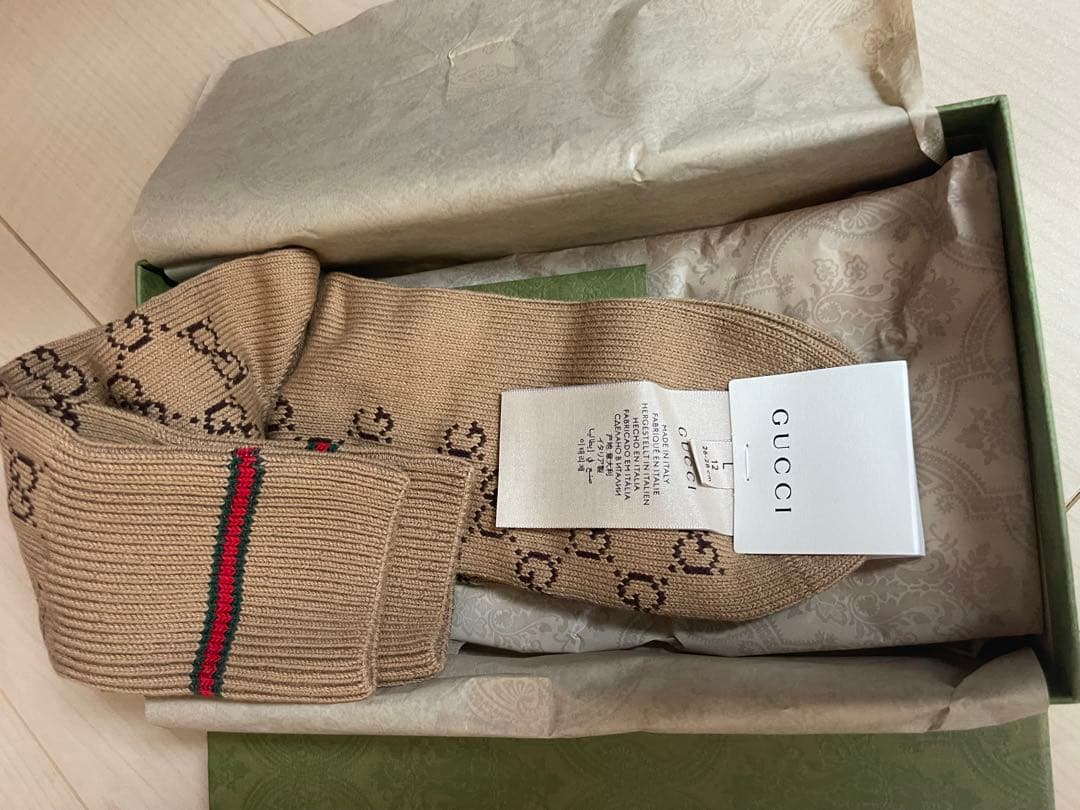 GUCCI GG柄ソックス ベージュ