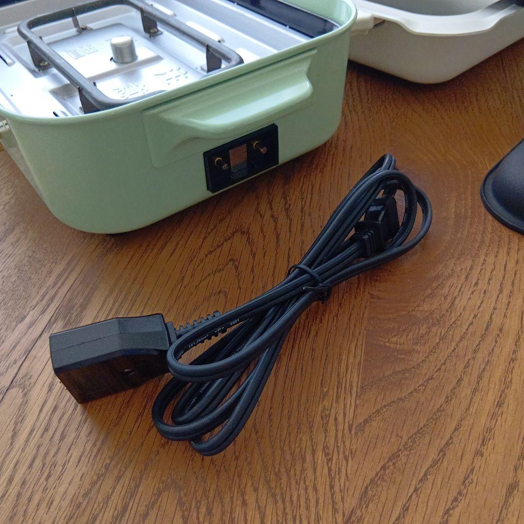 BRUNO コンパクトホットプレート グラスグリーン　３種プレート＋レシピブック