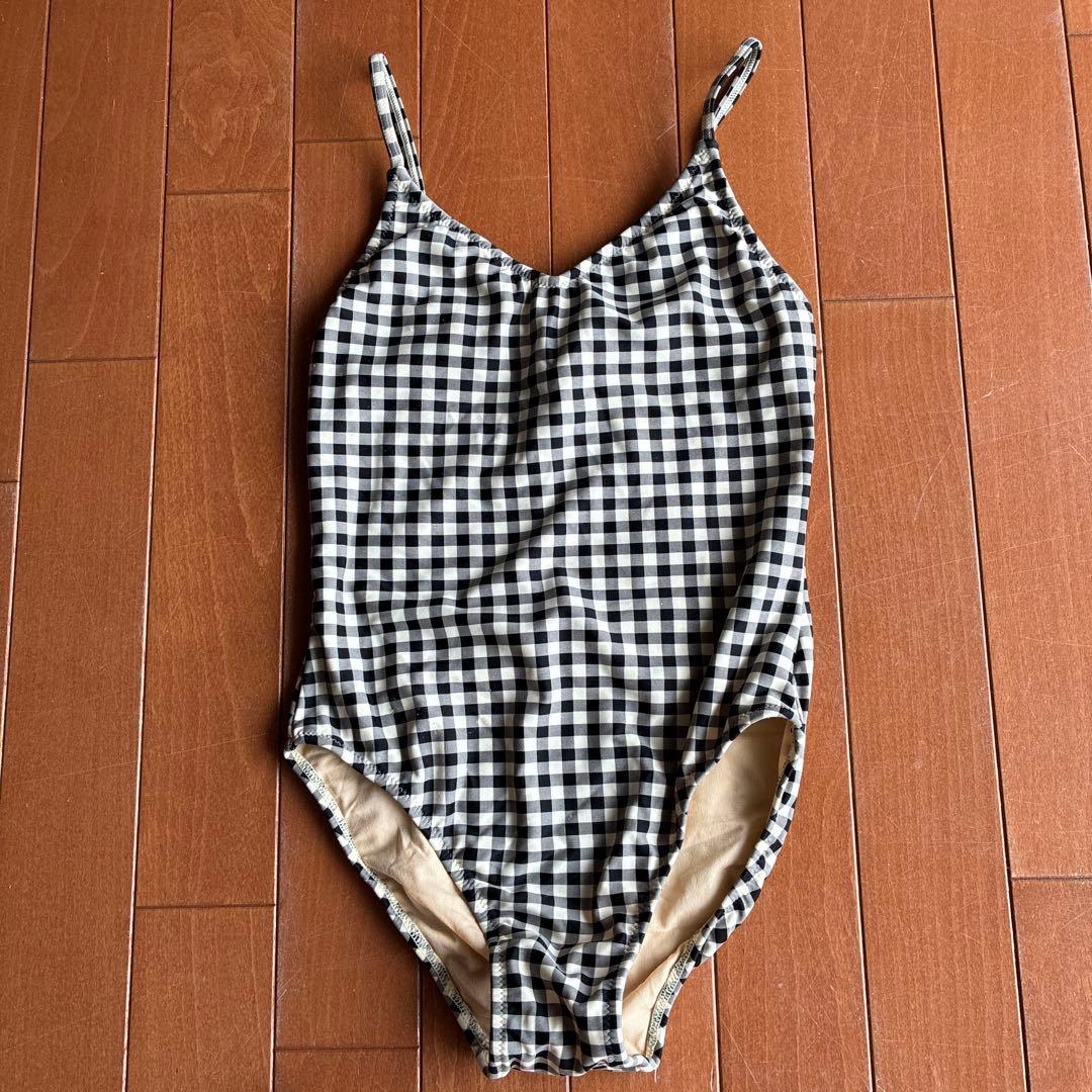 『へそ』ギンガムチェック ワンピース水着