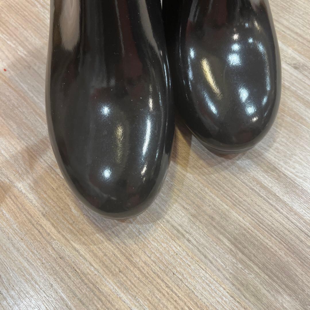 1度着HUNTERハンターリファインド ミッド ヒール グロス レインブーツ38