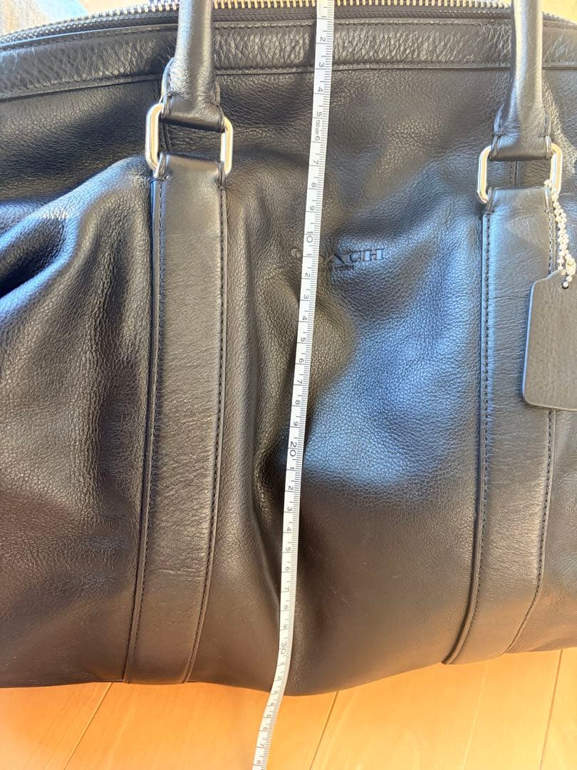 COACH ブラック レザー ボストンバッグ　大容量