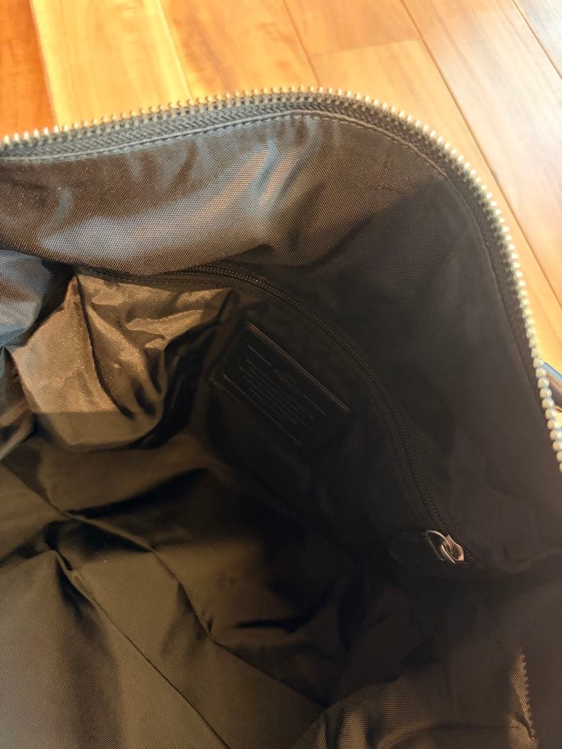 COACH ブラック レザー ボストンバッグ　大容量