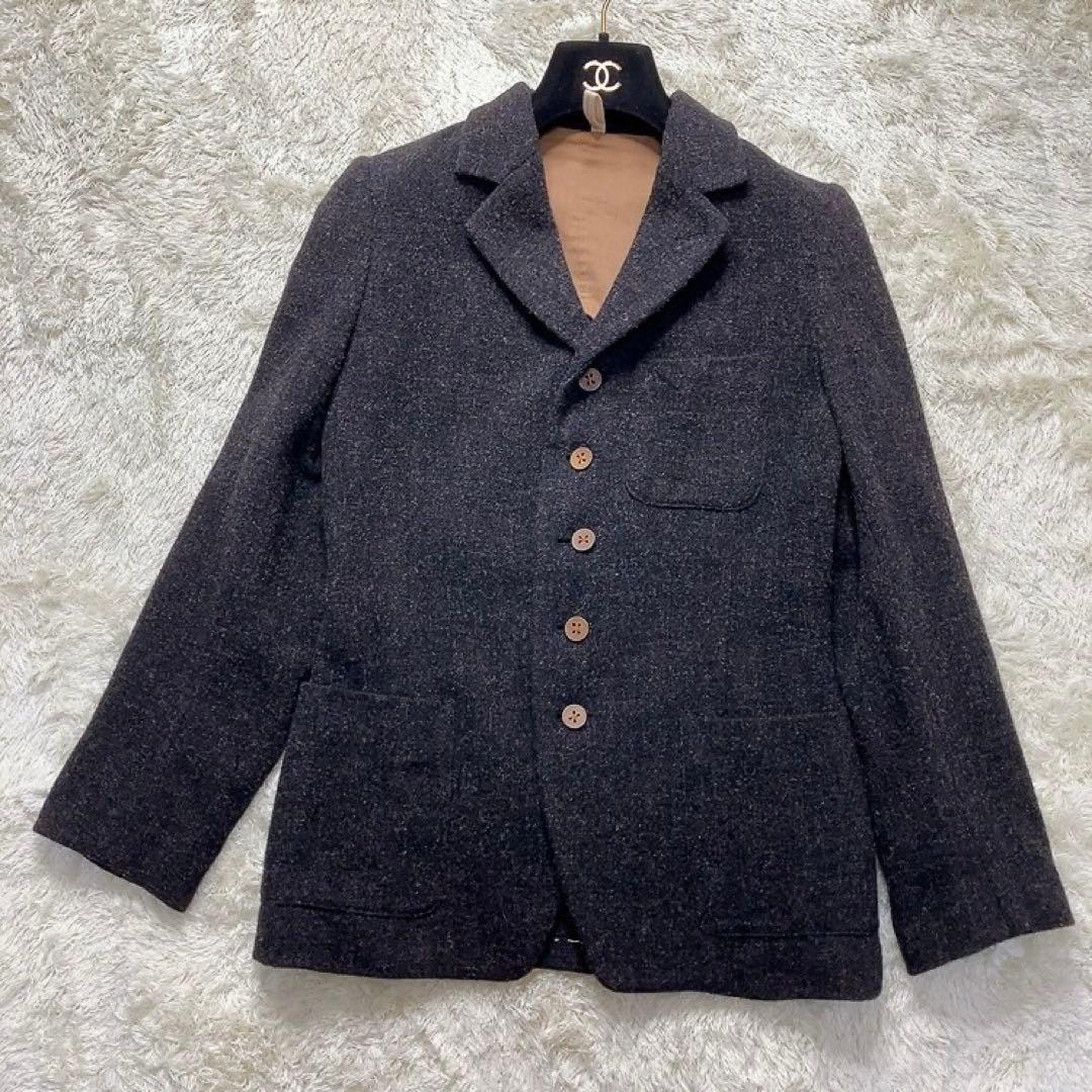 美品✨　45R テーラードジャケット　ウール　 日本製 チャコール　S位