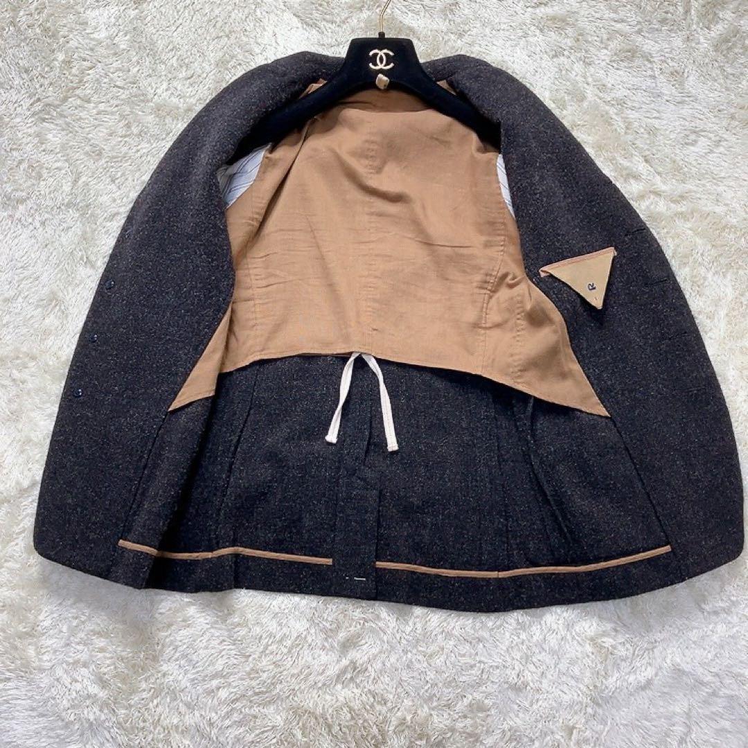 美品✨　45R テーラードジャケット　ウール　 日本製 チャコール　S位