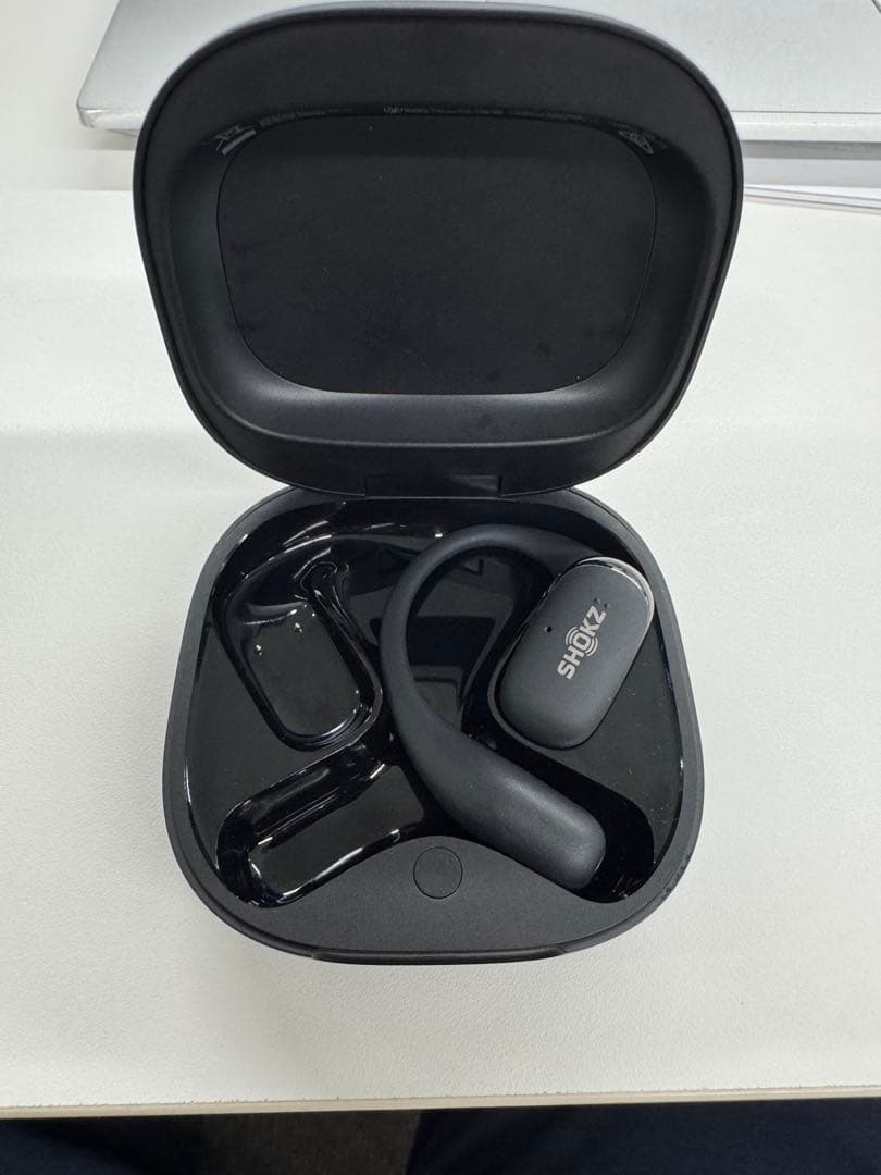 SHOKZ OPENFIT2 左耳無ワイヤレスイヤホン ブラック 充電ケース付き