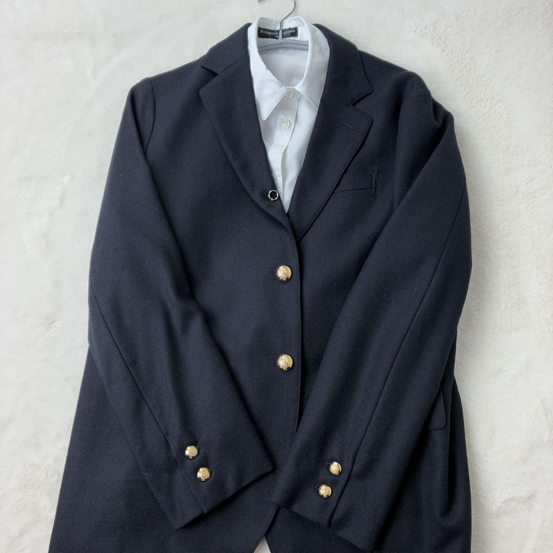 【美品】BEAMS BOY 金ボタン 紺ブレザー ジャケット ウール99% 紺色