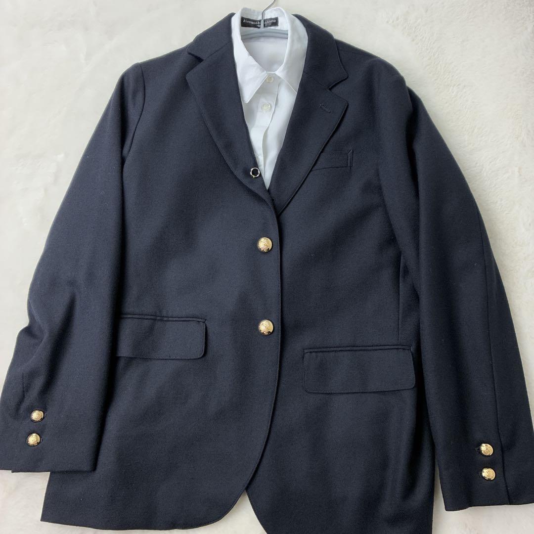 【美品】BEAMS BOY 金ボタン 紺ブレザー ジャケット ウール99% 紺色