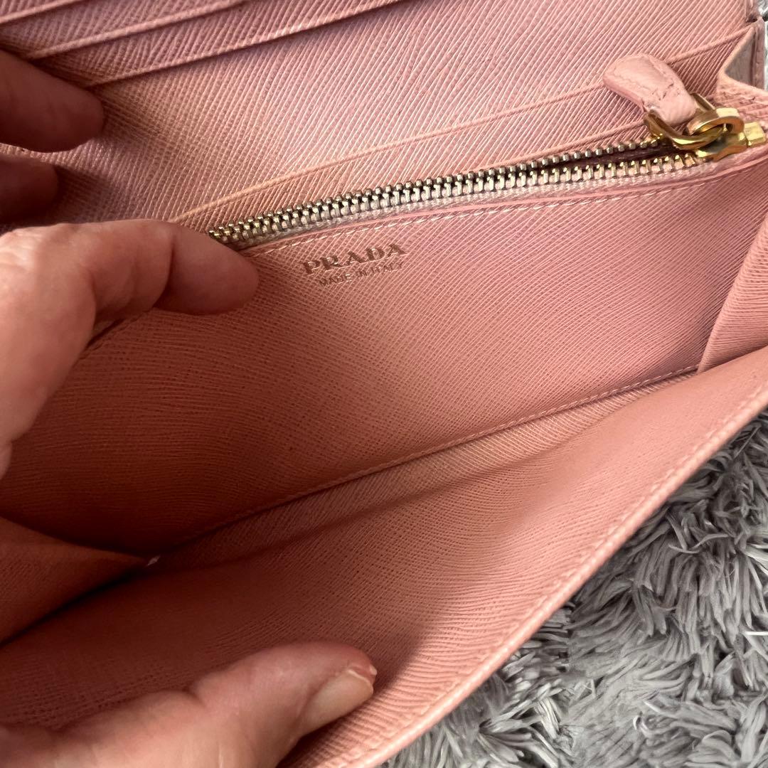良品✨PRADA 2点セット　サフィアーノ　メタルロゴ　ベビーピンク　長財布