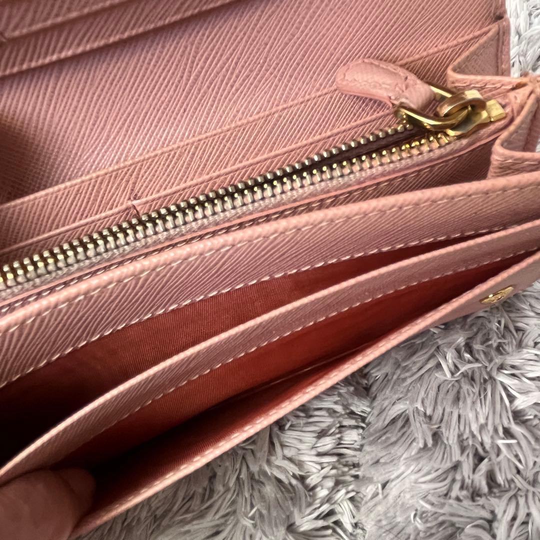 良品✨PRADA 2点セット　サフィアーノ　メタルロゴ　ベビーピンク　長財布
