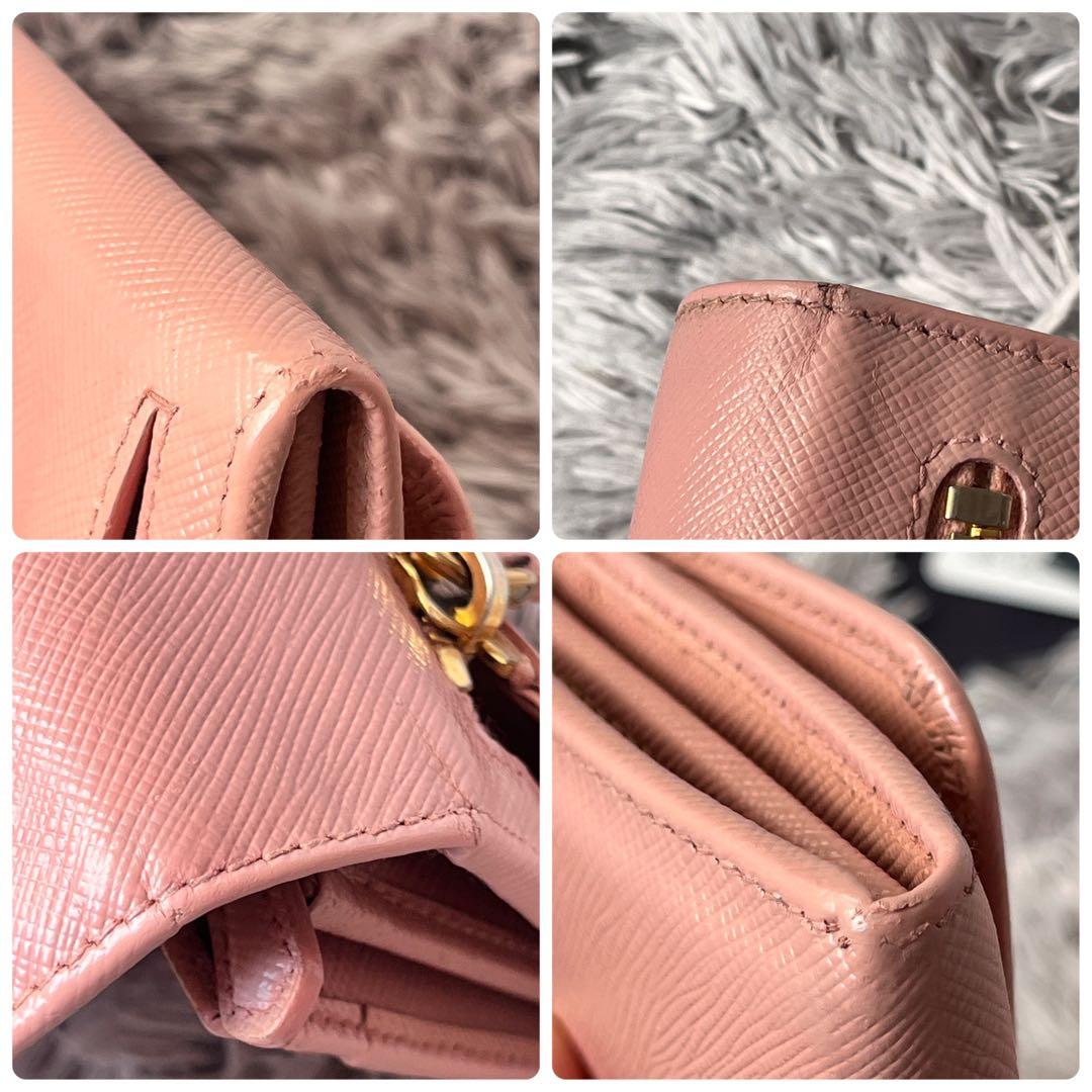 良品✨PRADA 2点セット　サフィアーノ　メタルロゴ　ベビーピンク　長財布