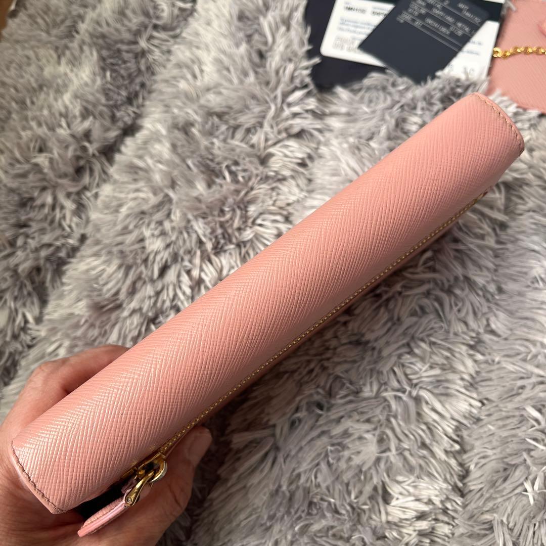 良品✨PRADA 2点セット　サフィアーノ　メタルロゴ　ベビーピンク　長財布