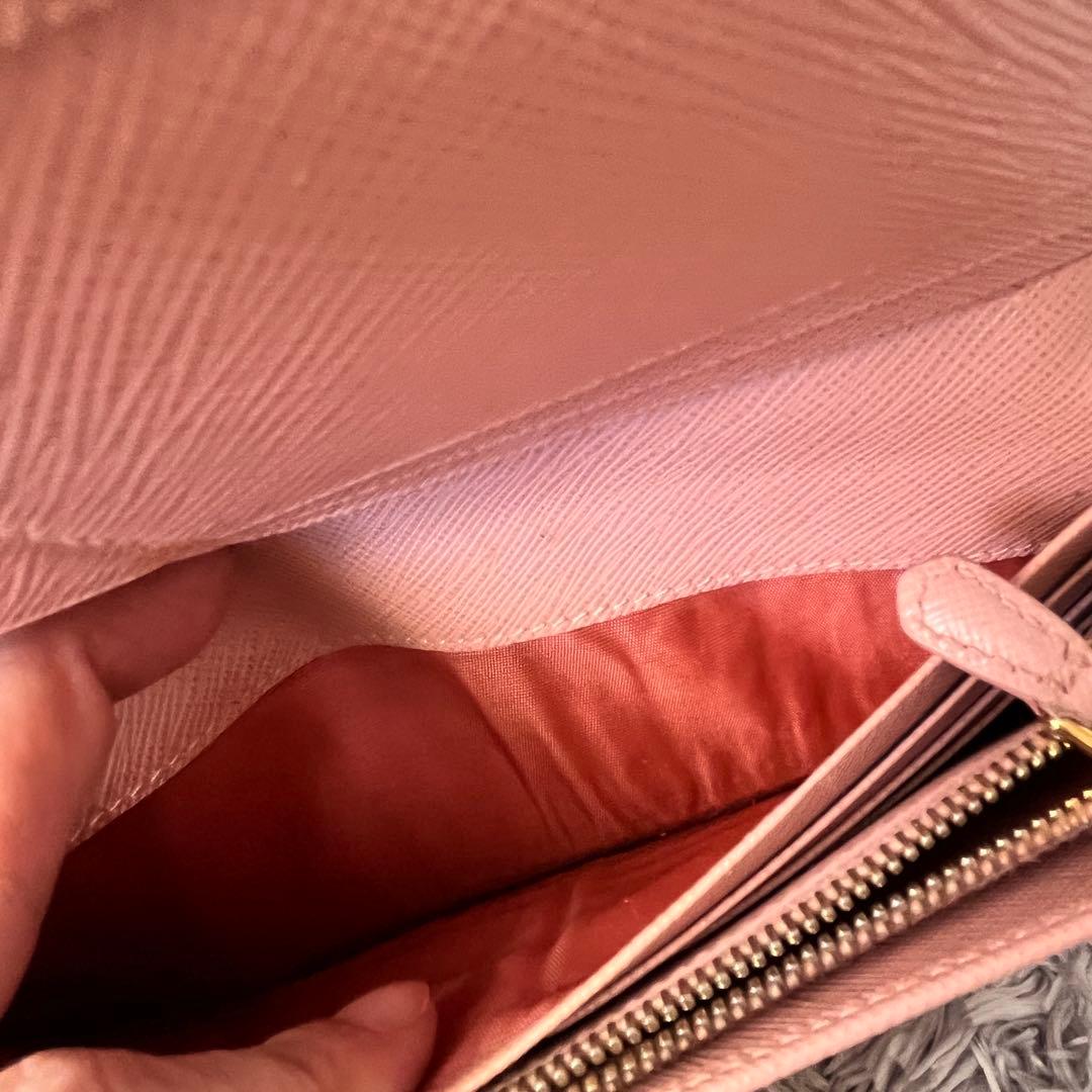良品✨PRADA 2点セット　サフィアーノ　メタルロゴ　ベビーピンク　長財布