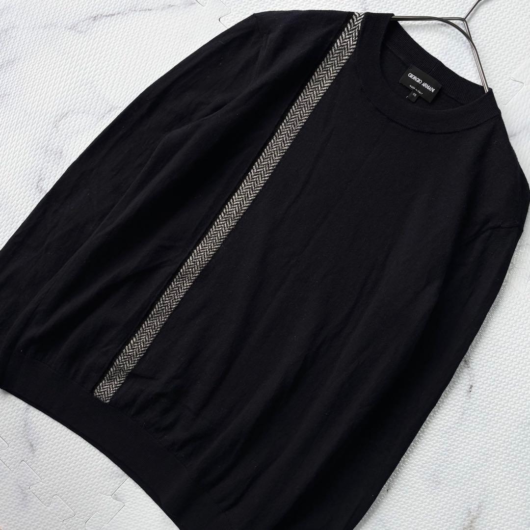 美品✨GIORGIOARMANI ジョルジオアルマーニ 黒タグ長袖 濃紺