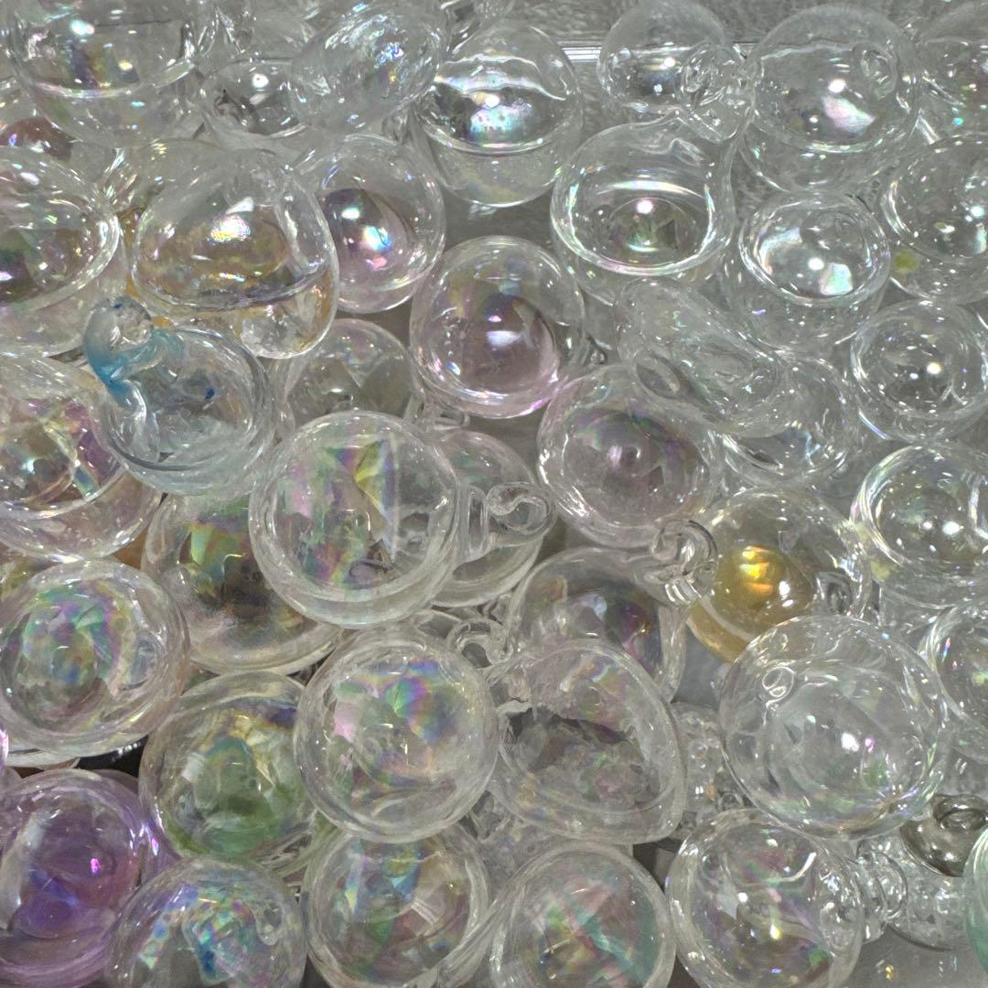 100個 水入り ガラスドーム ハンドメイド チャーム