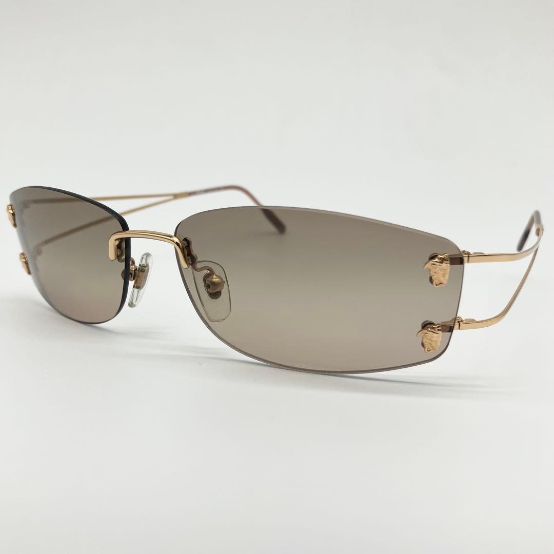 VERSACE ヴェルサーチ　サングラス　リムレス　ゴールド　58□13 135